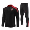 Barn Portugal Trainings Sweatshirt Kvarts-Dragkedja 2024-25 Svart
